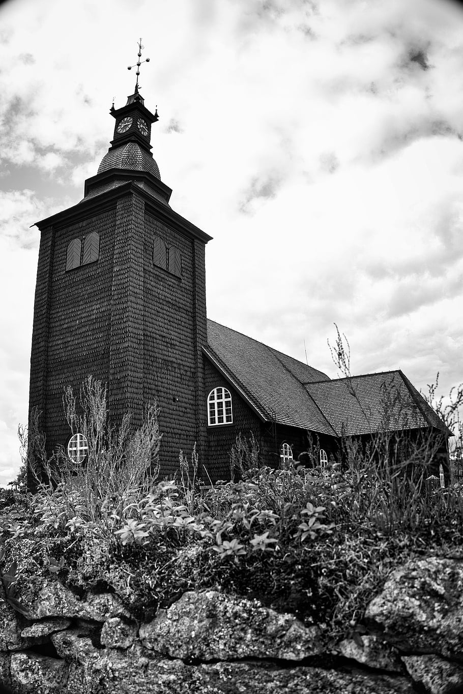 kostel, historický, věž, mezník, kostelní věž, zvonice, dřevěný