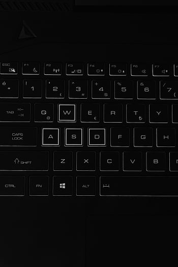 keyboard laptop, kunci yang diterangi, merapatkan, Pengaturan gelap, detail utama, tata letak keyboard, kunci backlit, papan ketik komputer, desain papan ketik, tombol keyboard, tampilan dekat papan ketik