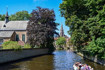 Brugge, flod, turisme, belgien, Europa, kanal, vandveje, gammel, historisk, arkitektur, båd