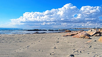 spiaggia, riva, all'aperto, mare, oceano, sabbia, nuvole, natura, scenario, ayia napa, Cipro