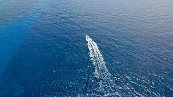 Boot, aufwachen, Wasser, Antenne, Ozean, Meer, Geschwindigkeit, Transport, Schiff, Hintergrund, Tag