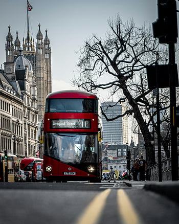 bus london, double-decker merah, jalan liverpool, jalan yang sibuk, London, Inggris, bis klasik, ben besar, Cityscape, lalu lintas perkotaan, Perjalanan ke Inggris, transportasi Inggris