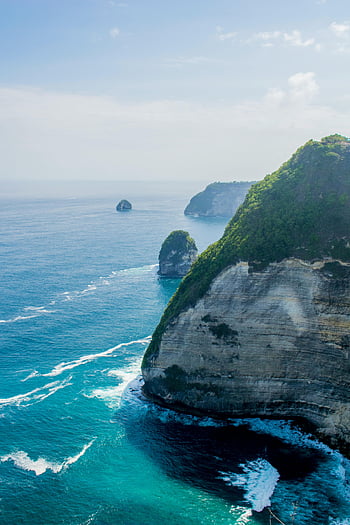 nusa penida, klippen, oceaan, Bali, Indonesië, luchtfoto, rotsformatie, waterlichaam, adembenemend, tropisch, zeegezicht