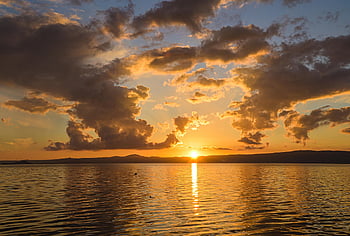 jezero, lodí, jezero bolsena, Itálie, podzim, žluté listy, Příroda, voda, přístav, Mùa Čt, xanh Da Trời
