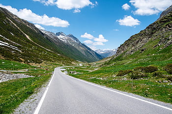 road, mountains, landscape, valley, mountain Road, nature, pavement, asphalt, curves, rocks, scenic