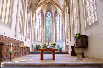 budova, kostel, nave, okno, architektura, interiér, oltář, křesťanství, víra, křesťan, gotický