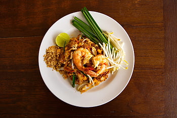 shrimp, noodles, vegetables, pad Thai, thai Food, restaurant, cook, food, thailand, asia, cooking