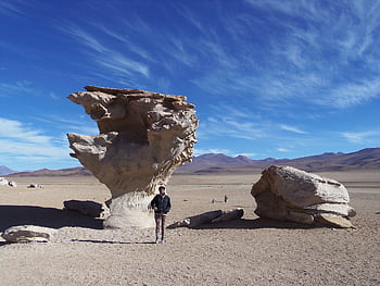 έρημος, uyuni, Βολιβία, potosi, τοπίο, ουρανός, μπλε, Αμερική, λατινικά, βουνό, χωριό