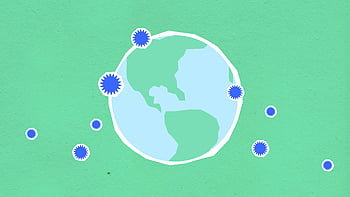 cutout cardboard, planet Earth, spreading bacteria, viruses, green background, creative illustration, Earth illustration, virus spread, global health, pandemic concept, planet composition