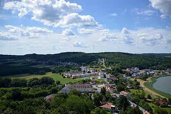 Ausztria, tájkép, szép, zöld, tól től, felett, természet, felhők, Österreich, landschaft, Schöne The