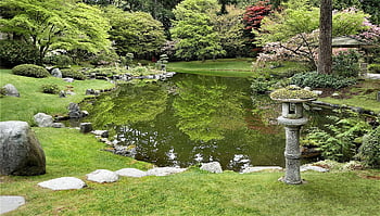 japonská zahrada, nitobe, pamětní, lucerna, vancouver, ubc, zelená paměť