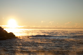 ocean, sunset, sea, evening, water, sun, nature, landscape, sunrise, horizon, sky