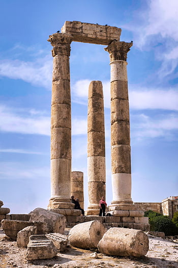 citadel, monument, landmark, pillars, ancient, historic, historical, tourist Attraction, amman Citadel, amman, jordan