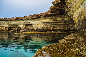 cavo greko, Κύπρος, θαλάσσιες σπηλιές, φύση, γκρεμός, θάλασσα, τοπίο, βράχος, γεωλογία, ουρανός, διάβρωση