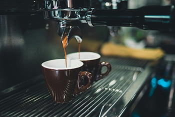 coffee cup, espresso machine, brewing coffee, close-up, professional espresso, coffee cups, coffee brewing, espresso cups, coffee machine, coffee preparation, espresso preparation