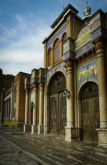 Brána Národní zahrady, teherán, Írán, historické fasády, složité návrhy, krásná architektura, ozdobené detaily, kulturní památka, Architektura na Středním východě, tradiční design, historické místo