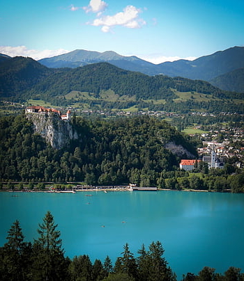lake, nature, mountains, scenery, lake Bled, water, mountain Range, countryside, travel Destination, slovenia, church
