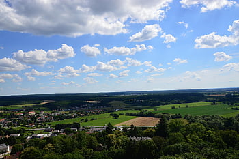Ausztria, tájkép, szép, zöld, tól től, felett, természet, felhők, Österreich, landschaft, Schöne The