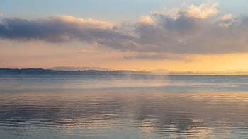horizon, lake, Wallpaper, hd Wallpaper, sunset, Wallpaper 1920x1080, evening Sky, wallpaper Hd, laptop Wallpaper, dusk, haze