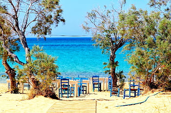 tavern, beach, sea, nature, greece, naxos, cyclades, restaurant, travel, tourism, resort