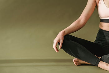 yoga, lotus pose, young woman, meditation, mindfulness practice, peaceful pose, soft light, indoors, fitness, health, wellness