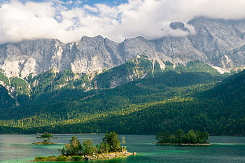eibsee, λίμνη, Γερμανία, φύση, νερό, Βαυαρία, χώρες, της φύσης, βουνά, αλπικός, πράσινος