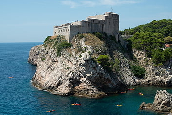 Dubrovnik, staré Město, chorvatsko, Příroda, věž, hrad, pevnost, nebe, voda, moře, Skála