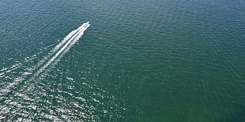 Boot, aufwachen, Wasser, Antenne, Ozean, Meer, Geschwindigkeit, Transport, Schiff, Hintergrund, Tag