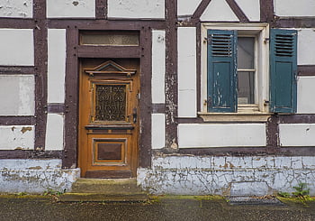 architektura, vazník, historické centrum, budova, historický, statek, hrázděný dům, fasáda, památkovou ochranu, starý, okno