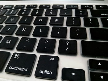 laptop keyboard, black keyboard, close-up keyboard, laptop keys, keyboard symbols, silver laptop, detailed keyboard, computer keyboard, alt key, command key, option key