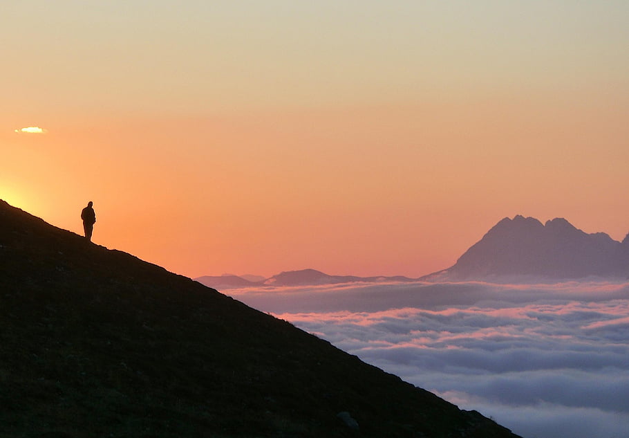 Španělsko, alt, campoo, mirador, chivo, tres, klisny, brañavieja, nebe, niebla, mar