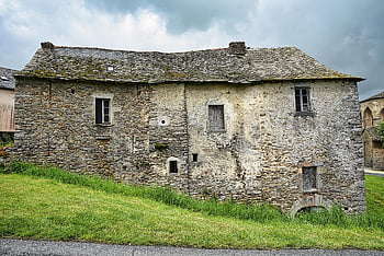 Casa, vecchio, tetto, ex, pietre, rovine, abbandonato, cittadina