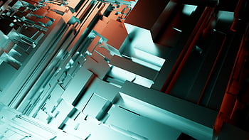 抽象的な背景、 3D抽象シーン、 幾何学的図形、 反射、 クールトーン、 暖かい色調、 ダイナミックシーン、 抽象芸術、 現代美術、 デジタルアート、 抽象的なデザイン