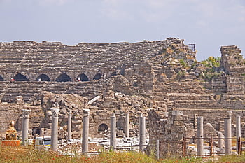 amphitheater, historic Site, turkish Architecture, architecture, structure, stone Columns, columns, building