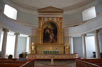 church, cathedral, inside, altar, pictorially, benches, people, religion, faith, architecture, columns