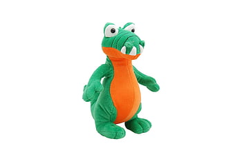Grønt og orange plys legetøj, Farverig plys krokodille, børns legetøj, Grøn krokodille plys, Orange krokodille plys, udstoppet krokodille, Vivid grøn og orange, plys legetøj til børn, Krokodille udstoppet dyr, Grøn og orange krokodille, børns plyslegetøj