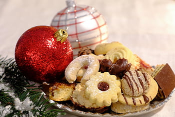 Vánoce, cookies, jídlo, dezert, pečený, vánoční cukroví, vánoční koule, vánoční dekorace, roztomilý, báječný, Chutný