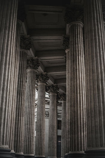 historické kamenné sloupy, starověké architektury, nízký úhel pohledu, podmanivý pohled, kamenné sloupy, Architektonické nastavení, Historické sloupce, starověké sloupy, Architektonické sloupce, historické pilíře