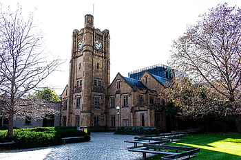University of Melbourne, budova, univerzita, kampusu, architektura, škola, vysoká škola, vzdělání, nebe, perspektivní, knihovna