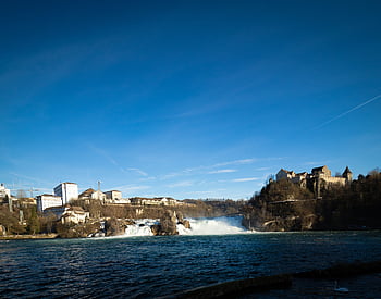 rhine Falls, schaffhausen, switzerland, river, waterfall, tourism, nature, blue Waterfall