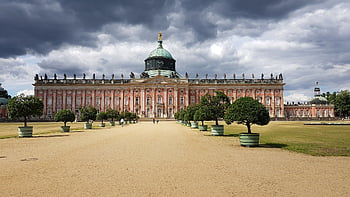 Potsdam, park sanssouci, nový palác Sanssouci, architektura, brandenburg, schlossgarten, palác, Evropa, Německo, wölken, struktura
