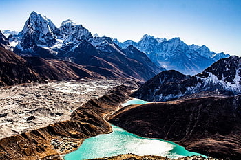 Mount Everest, hory, řeka, údolí, krajina, Příroda, scenérie, scénický, pohoří, Nepál, Everesttrek