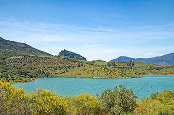 Spania, andalusia, Province of Cadiz, Reservoar Zahara-El Gastor, reservoar, zahara de la sierra, El Gasto, vann, landskap, fjellene, høyde