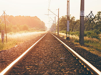 vlaku, kameny, železnice, stopy, západ slunce, krajina, venkov, Příroda, cestovat, přeprava, infrastruktura