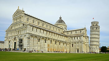 Katedral Pisa, menara miring, objek wisata bersejarah, Italia, pisa, Katedral, menara, situs bersejarah, tujuan turis, Arsitektur