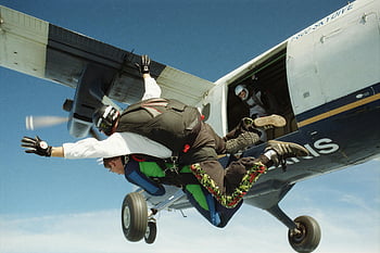 ejtőernyőzés, tandem ugrálás, Wisconsin, repülőgép, ejtőernyősök, izgalom, tapasztalat, Ugrás, légi, kaland, ejtőernyő
