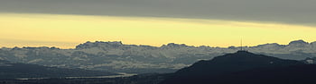 المناظر الطبيعيه،  الجبال،  جبال الألب،  بانوراما،  سويسرا،  زيوريخ،  بحيرة زيوريخ،  uetliberg،  فجر