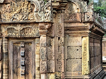 Kambodža, angkor, banteay srei, chrám, sochařství, růžový pískovec, khmer, archeologie, zřícenina, antický, pierre