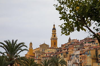 město, menton, Francie, citrony, kostel, architektura, palma, cestovní ruch, Evropa, budov, oranžový