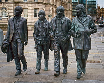 beatles, socha, sochařství, Liverpool, hudba, Anglie, slavný, kapela